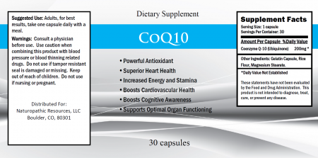 CoQ10 Ubiquinone 200 mg 30 caps